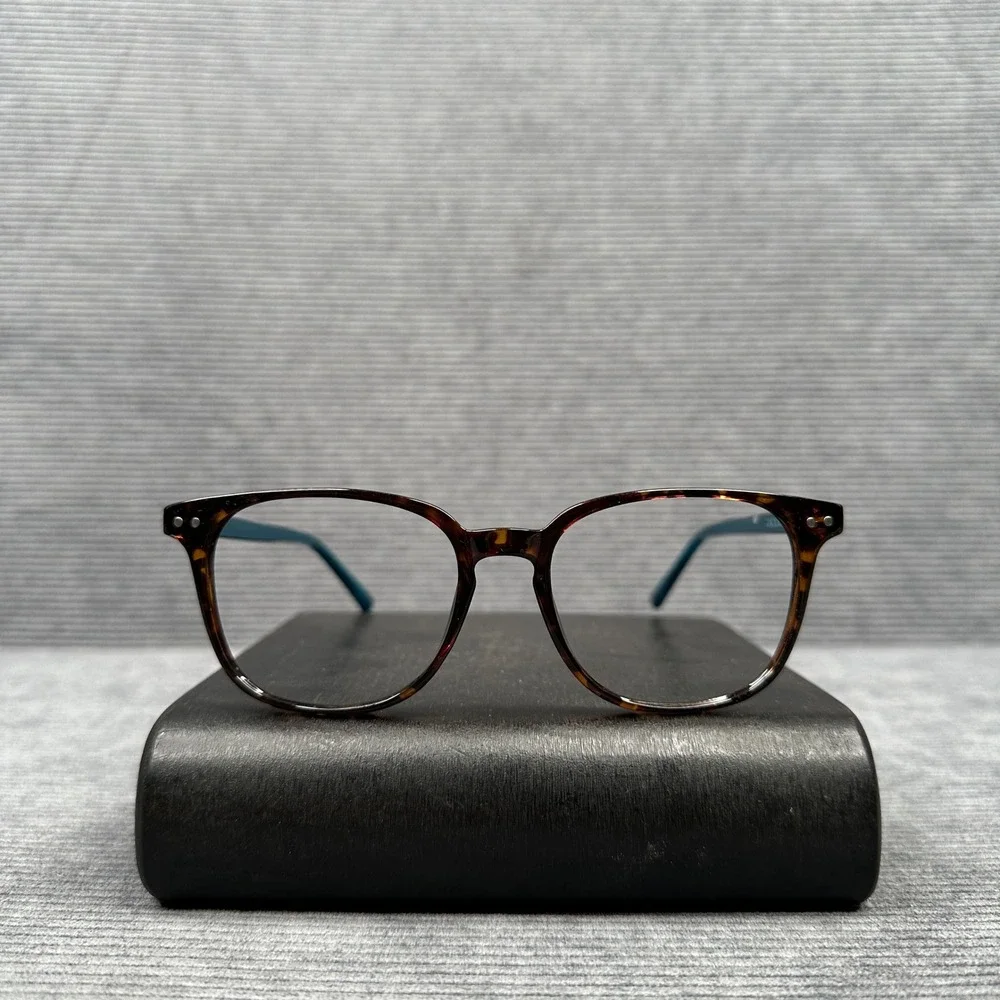 Zenni Optical Tortoiseshell Teal Square Y2K Eyeglasses Frames 4443425 Vtg